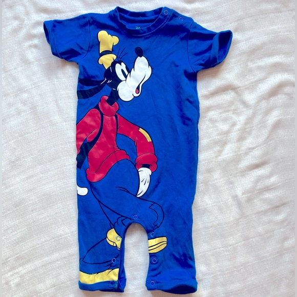 Disney | One Pieces | Disney Goofy Baby Romper Blue Graphic One Piece ...